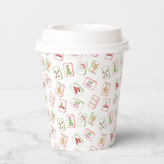 Christmas Mahjong Tiles Pappbecher (Rückseite)