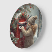 Christmas mailbox  charming festive winter decor große wanduhr (Winkel)