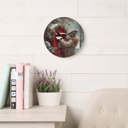 Christmas mailbox  charming festive winter decor große wanduhr (Lesesaal)