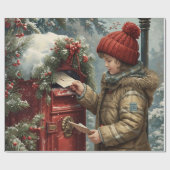 Christmas mailbox festive winter gift geschenkpapier (Flach)