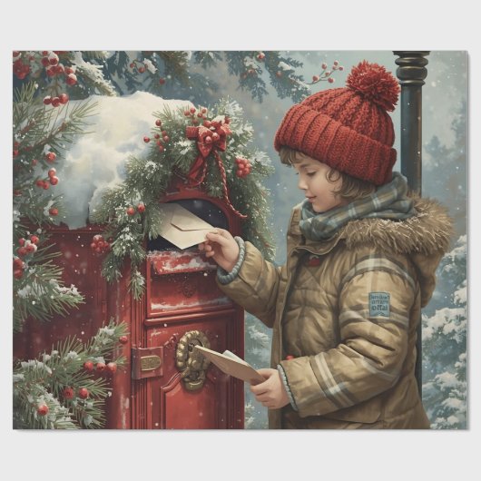 Christmas mailbox festive winter gift geschenkpapier (Flach)