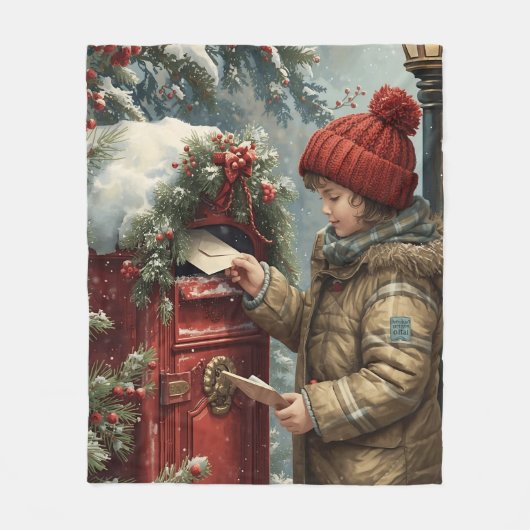 Christmas mailbox fleece blanket warm cozy winter  (Vorderseite)