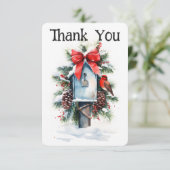 Christmas Mailbox Postträger Danke Karte (Stehend Vorderseite)