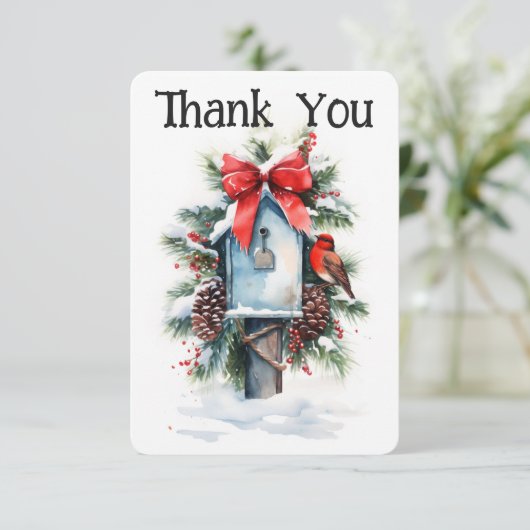Christmas Mailbox Postträger Danke Karte (Stehend Vorderseite)