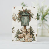 Christmas Mailbox Postträger Danke Karte (Stehend Vorderseite)