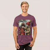 Christmas mailbox t-shirt cute winter holiday Tri-Blend shirt (Vorderseite voll)