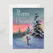 CHRISTMAS MAILBOX von SHARON SHARPE Feiertagspostkarte (Vorne/Hinten)