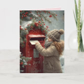 Christmas mailbox warm festive holiday message karte (Vorderseite)