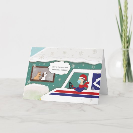 Christmas Mailman Vielen Dank an Essential Worker Karte (Vorderseite)