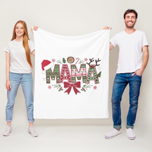 Christmas Mama Coquette Bow Mama Claus Tree Cake Fleecedecke (Beispiel)