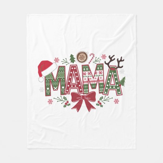 Christmas Mama Coquette Bow Mama Claus Tree Cake Fleecedecke (Vorderseite)
