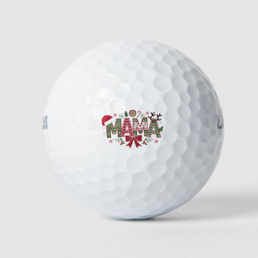 Christmas Mama Coquette Bow Mama Claus Tree Cake Golfball (Vorderseite)