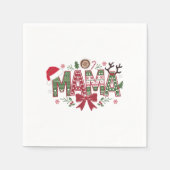 Christmas Mama Coquette Bow Mama Claus Tree Cake Serviette (Vorderseite)