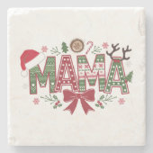 Christmas Mama Coquette Bow Mama Claus Tree Cake Steinuntersetzer (Vorderseite)