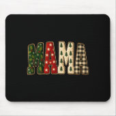 Christmas Mama,tree Buffalo Plaid Mama Funy Gift T Mousepad (Vorne)