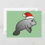 Christmas Manatee Santa Feiertagspostkarte (Vorne/Hinten)