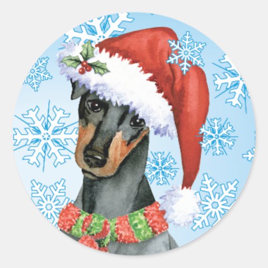 Christmas Manchester Terrier Runder Aufkleber (Vorderseite)