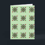 Christmas Mandala Pattern Karte<br><div class="desc">Beautiful Christmas mandala pattern on a cozy fleece blanket. A festive holiday design featuring classic green and red tones,  perfect for winter home decor.</div>