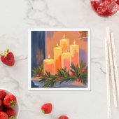 Christmas Mantle Candles Garland Painted Holiday Serviette (Beispiel)