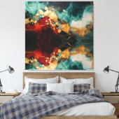Christmas Marble Reverie – Premium Wrapped Canvas  Leinwanddruck (Insitu (Schlafzimmer))