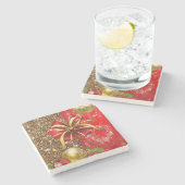 Christmas Marble Stone Untersetzer (Seitenansicht)