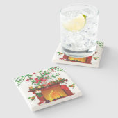 Christmas Marble Stone Untersetzer (Seitenansicht)