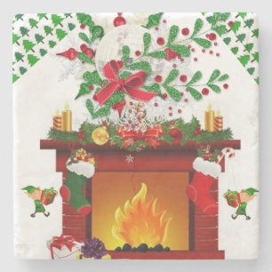 Christmas Marble Stone Untersetzer