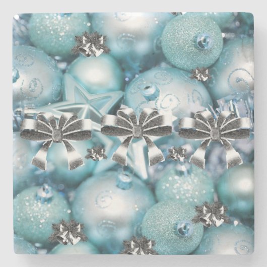 Christmas Marble Stone Untersetzer (Vorderseite)