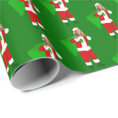 christmas Marjorie Taylor Greene santa claus Geschenkpapier (Rolleneckpunkt)