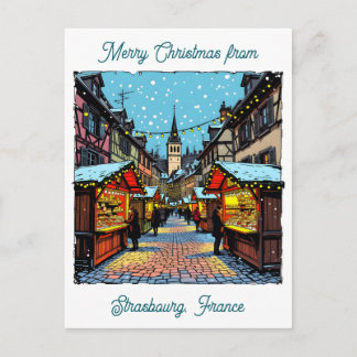 Christmas Market in Strasbourg, France Postkarte