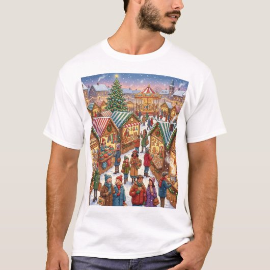 Christmas Market Magic – A Festive Town Square T-Shirt (Vorderseite)