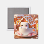 Christmas Marshmallow Gingerbread House Magnet (Vorderseite/Rückseite)