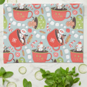 Christmas Marshmallow Snowman Hot Cocoa Geschirrtuch (Gefaltet)