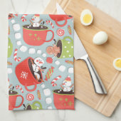 Christmas Marshmallow Snowman Hot Cocoa Geschirrtuch (Viertel Falte)
