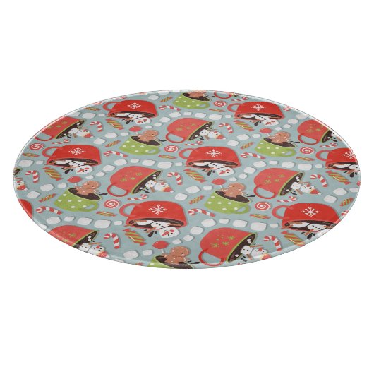 Christmas Marshmallow Snowman Hot Cocoa Schneidebrett (Ecke)