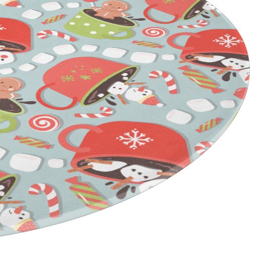 Christmas Marshmallow Snowman Hot Cocoa Schneidebrett (Ecke)