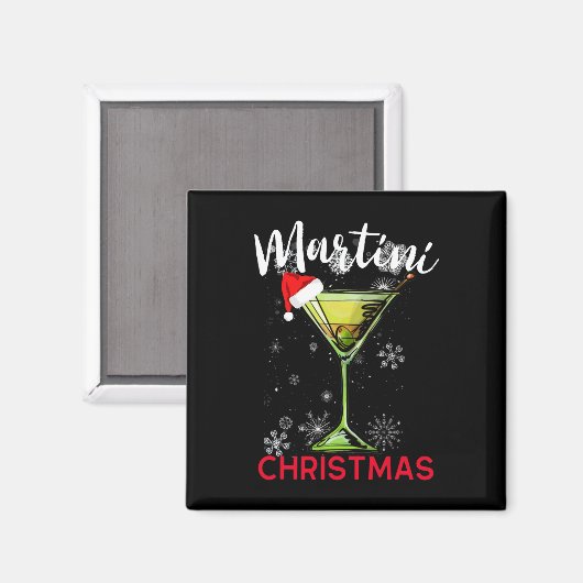 Christmas Martini Cocktail Happy Hour Fun Drink Gi Magnet (Vorderseite/Rückseite)