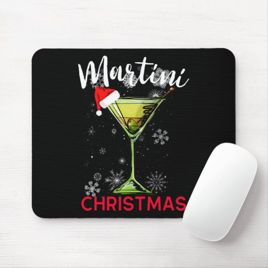 Christmas Martini Cocktail Happy Hour Fun Drink Gi Mousepad (Mit Mouse)