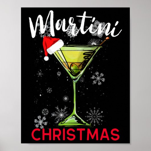 Christmas Martini Cocktail Happy Hour Fun Drink Gi Poster (Vorne)