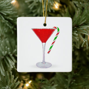 Christmas-Martini-Cocktail Keramikornament