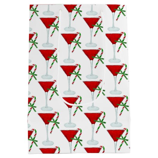 Christmas Martini Cocktail Mittlere Geschenktüte (Rückseite)