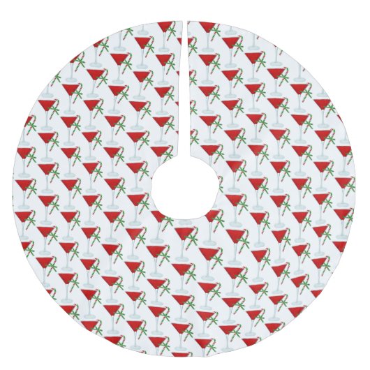 Christmas Martini Cocktail With Candy Canes Polyester Weihnachtsbaumdecke (Vorderseite)