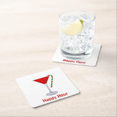 Christmas Martini Glass Rechteckiger Pappuntersetzer (Vor Ort)