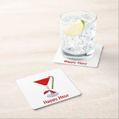 Christmas Martini Glass S Rechteckiger Pappuntersetzer (Vor Ort)