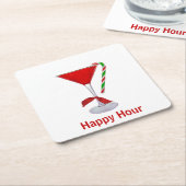 Christmas Martini Glass S Rechteckiger Pappuntersetzer (angewinkelt)