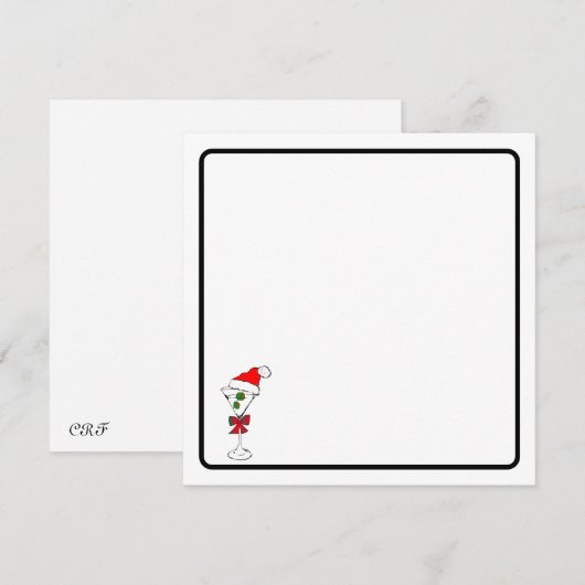 Christmas martini note card mitteilungskarte (Vorne/Hinten)