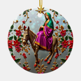 CHRISTMAS ~ Mary auf dem Esel ~ Keramik Ornament