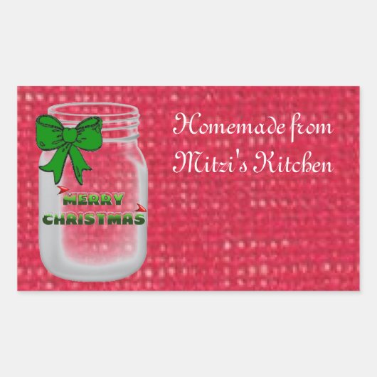 Christmas Mason Jar Labels Rechteckiger Aufkleber (Vorderseite)
