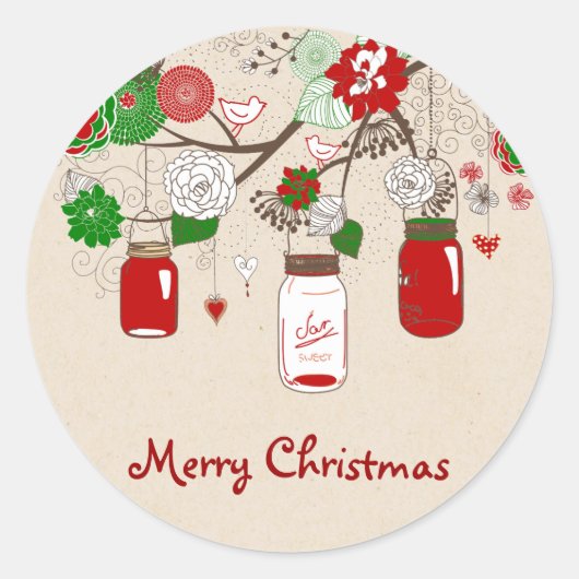 Christmas Mason Jar Sticker (Vorderseite)