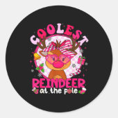 Christmas Matching Family Cutest Reindeer At The L Runder Aufkleber (Vorderseite)